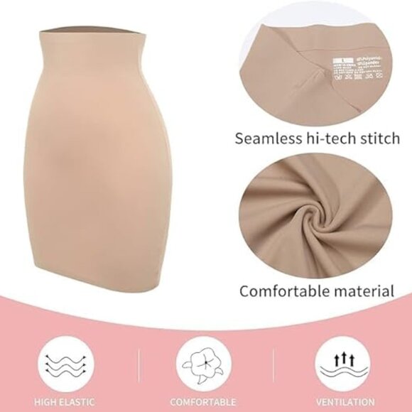 Women's Shapewear Slip Dress | High Waist Tummy Control Body Shaper - Picture 4 of 4